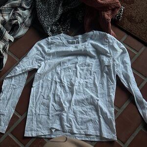 Hanes White Long Sleeve Tee